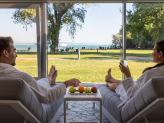 Balaton coast terrace at the Hotel Azur Premium with panorama